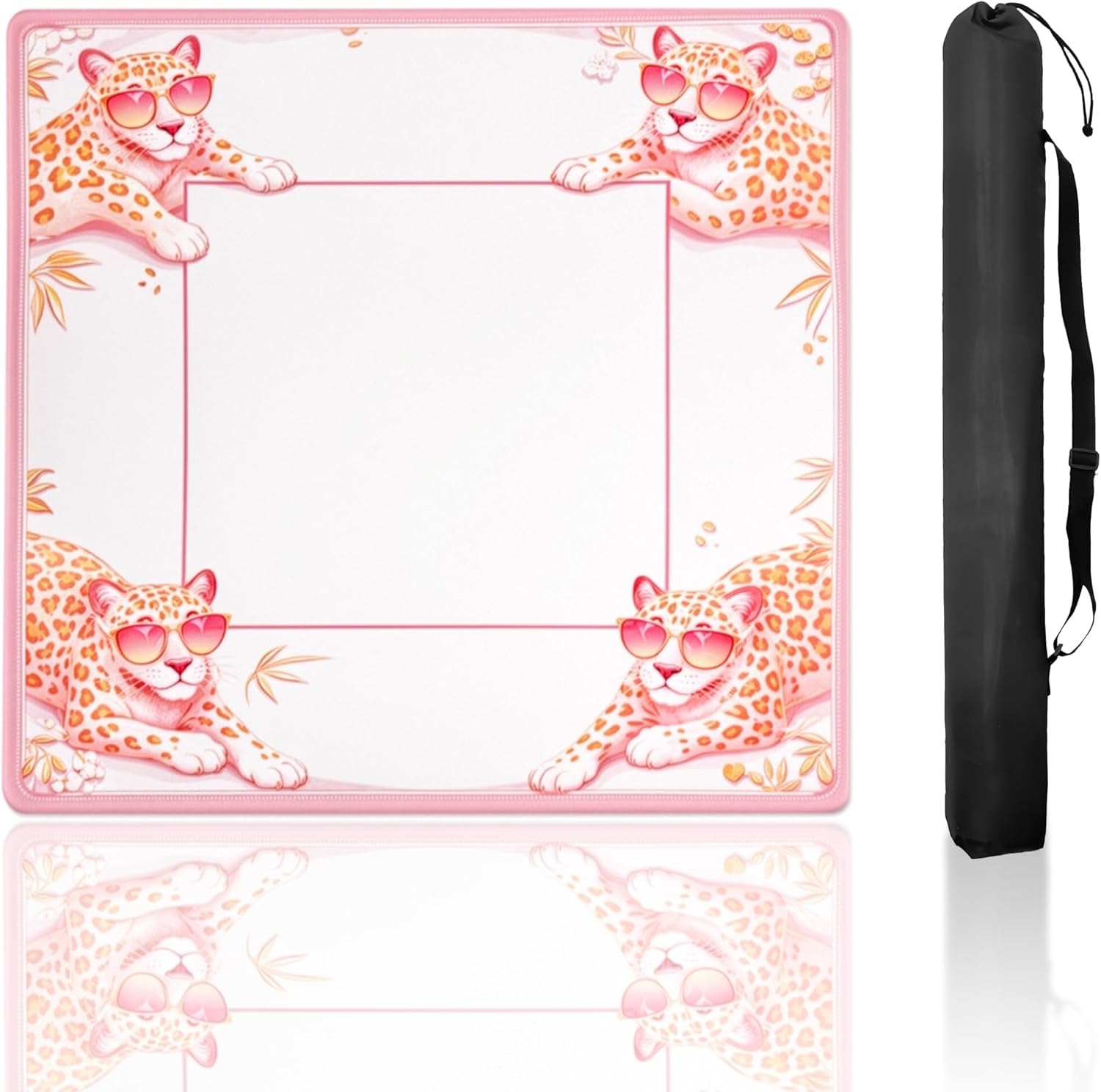 Mahjong Mat 32x32 Inch Hand-Drawn Style Non-Slip Style Quiet Play Mat with Rules Anti-Wrinkle Waterproof Suitable for Trendy Parties Poker Board Games Dominoes