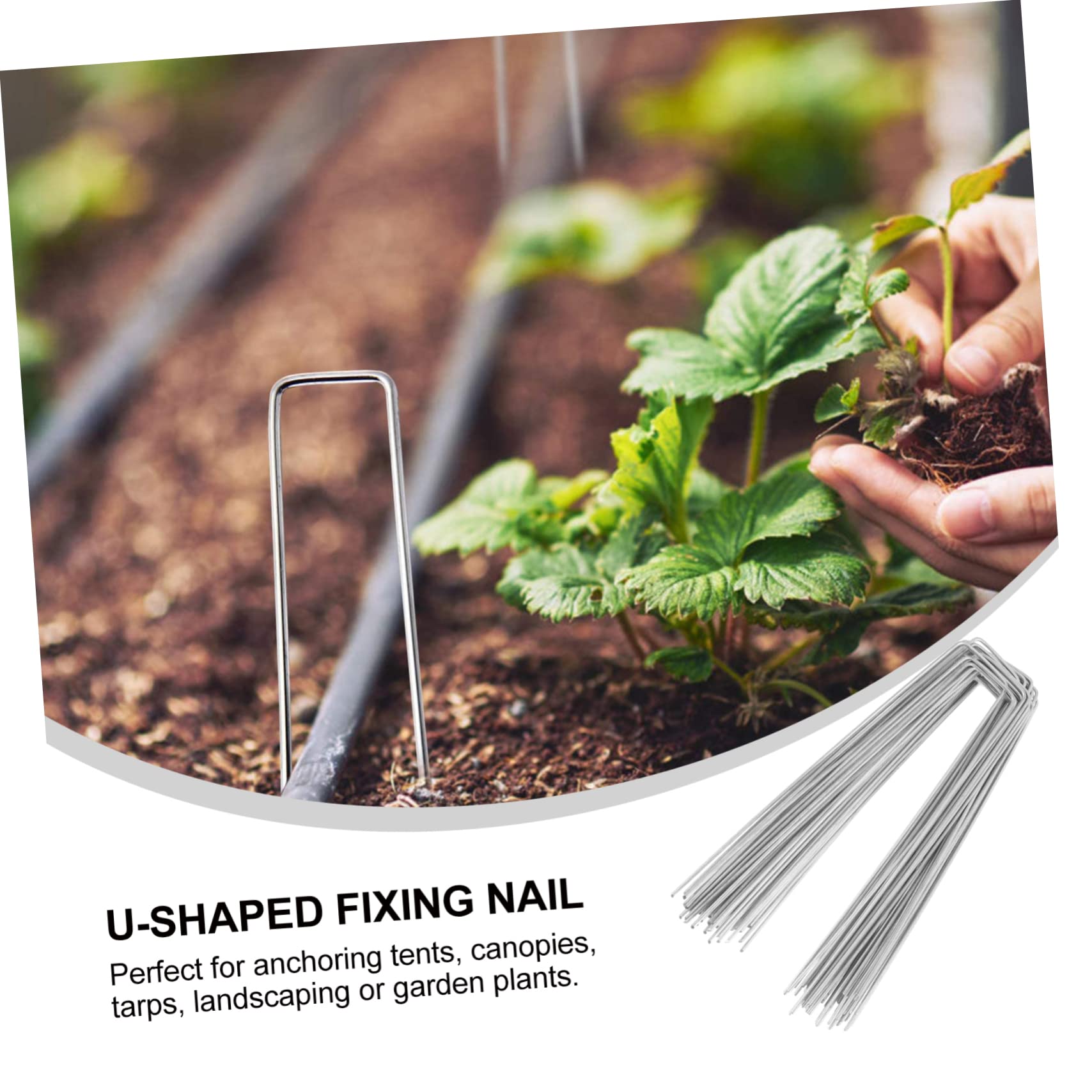 100pezzi U-shaped Lawn Turf Pegs Chiodi Per Giardinaggio Fissaggio Tappeti Erbosi Strumento Per Resistente e Facile Usare