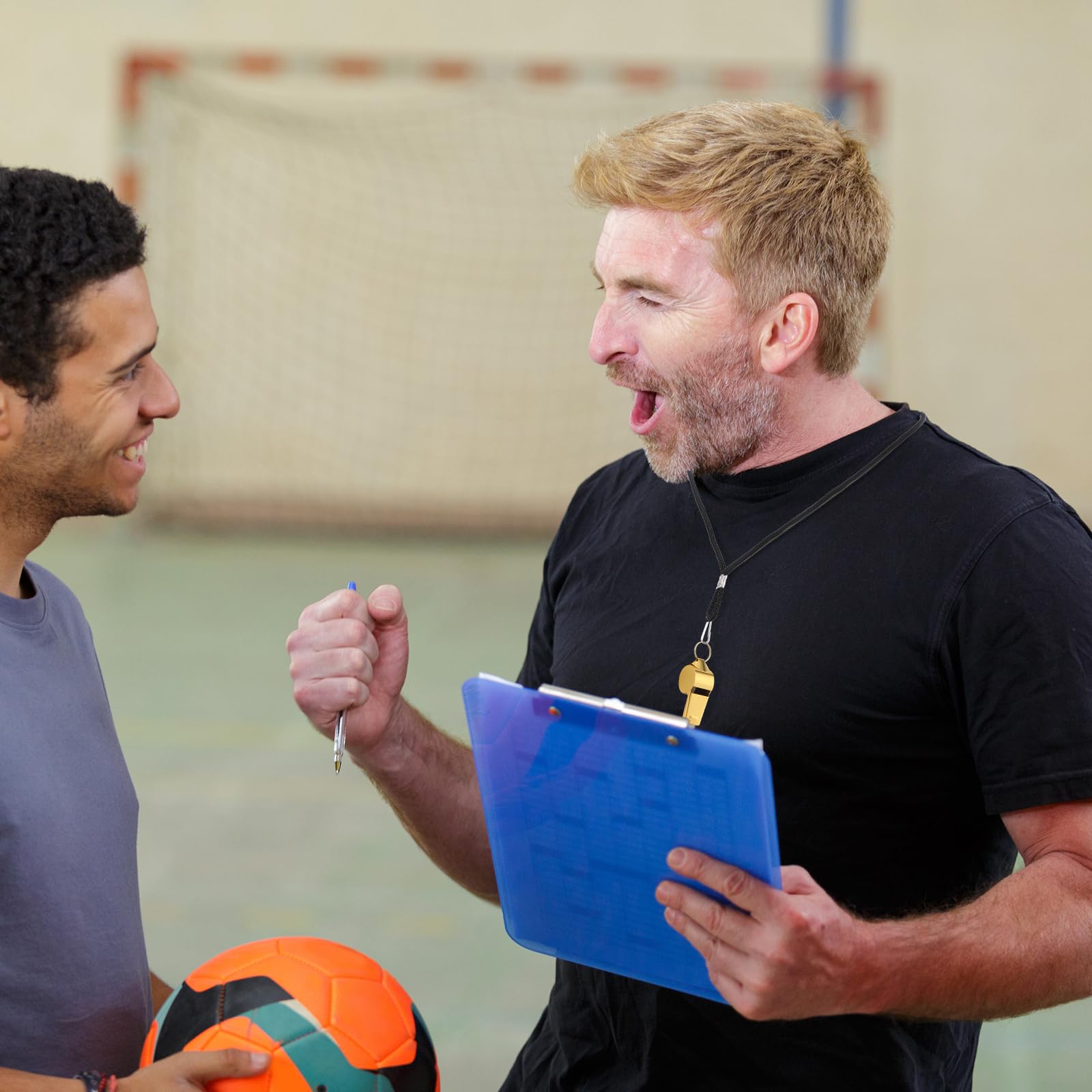 Jenaai Silbato de metal fuerte con cordón, silbato deportivo de acero inoxidable para entrenador, árbitro para adultos, supervivencia, emergencia, silbato dorado para profesores, policía, fútbol