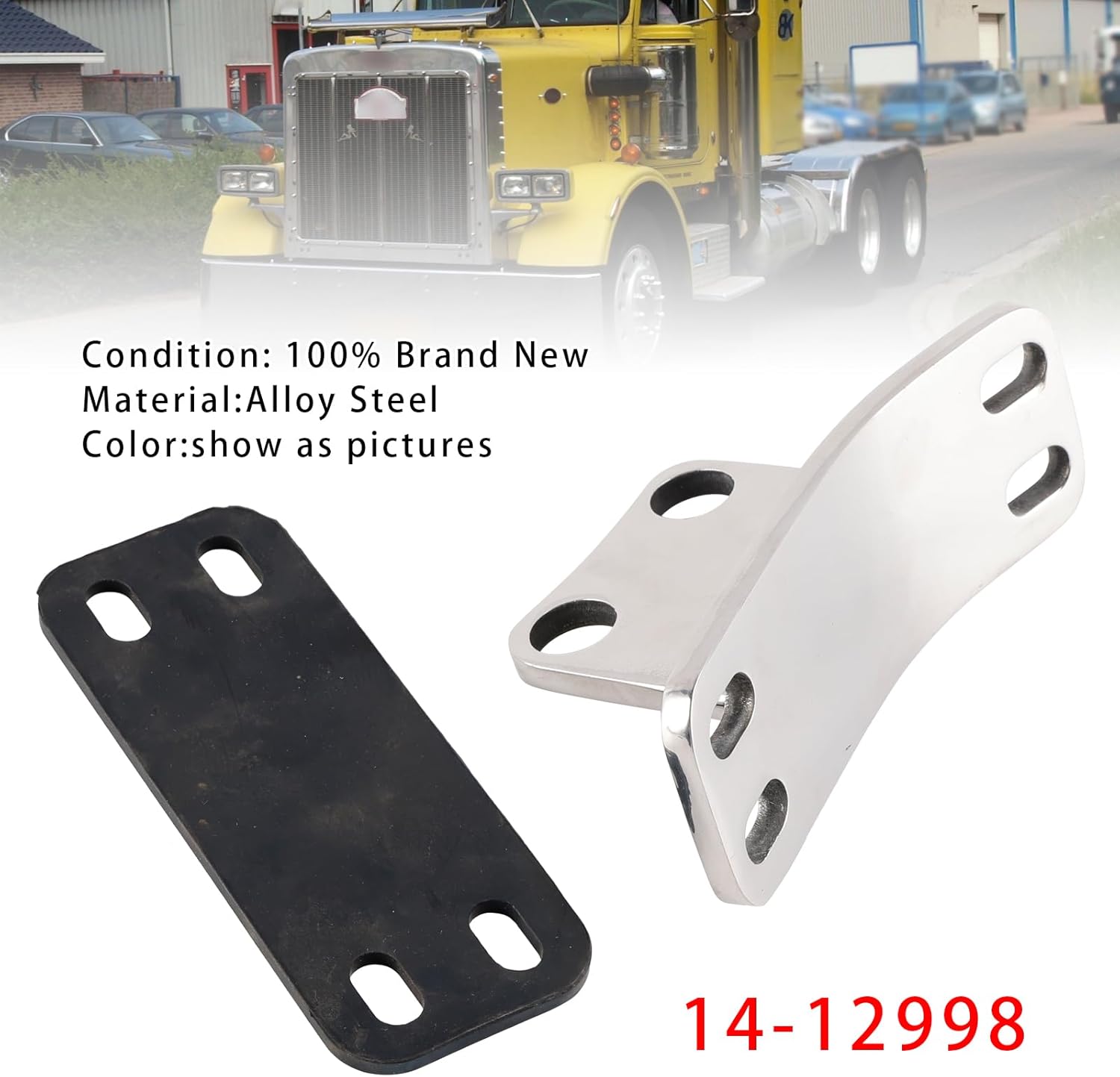 14-12998 Cab Lower Exhaust Stack Bracket Stainless Fit For Peterbilt 359/379