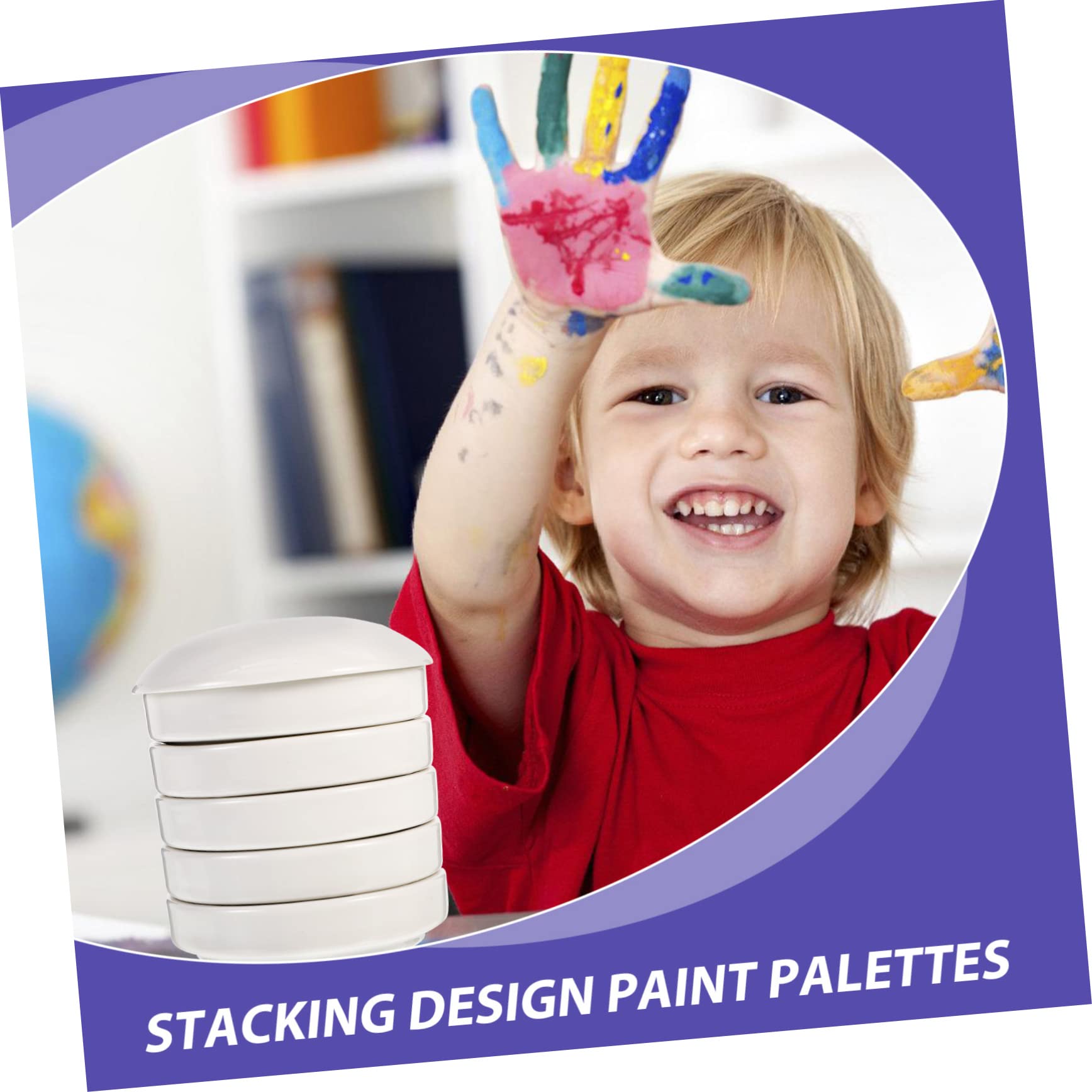 Tavolozza di Ceramica a 5 Strati, Set 1 Pezzo per Artisti | Bianco, Design Strutturato a Livelli, Forma Particolare, Uso Diy, Pratico e Facile da Usare