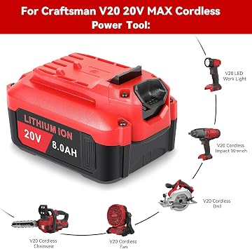 ARyee 4-Pack 20V 8.0Ah CMCB205 Replacement for Craftsman 20V Battery CMCB204 CMCB205 CMCB202 Cordless Impact Driver Tools Battery, 4Packs