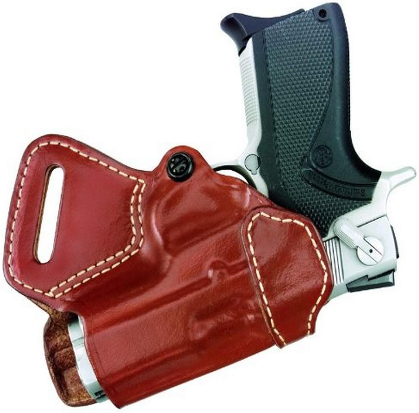 Gould & Goodrich 806-193 Gold Line Small Of Back Holster (Chestnut Brown) Fits most compact 1911-type pistols with 3.0” to 3.5” bbl incl. COLT Defender, Officer’s ACP, 1991 Officer's; KIMBER Ultra Carry, Ultra Elite, Ultra CDP; PARA-ORDNANCE P10, P12 .45, P14 .40; SPRINGFIELD Ultra Compact; WILSON Ultra Compact