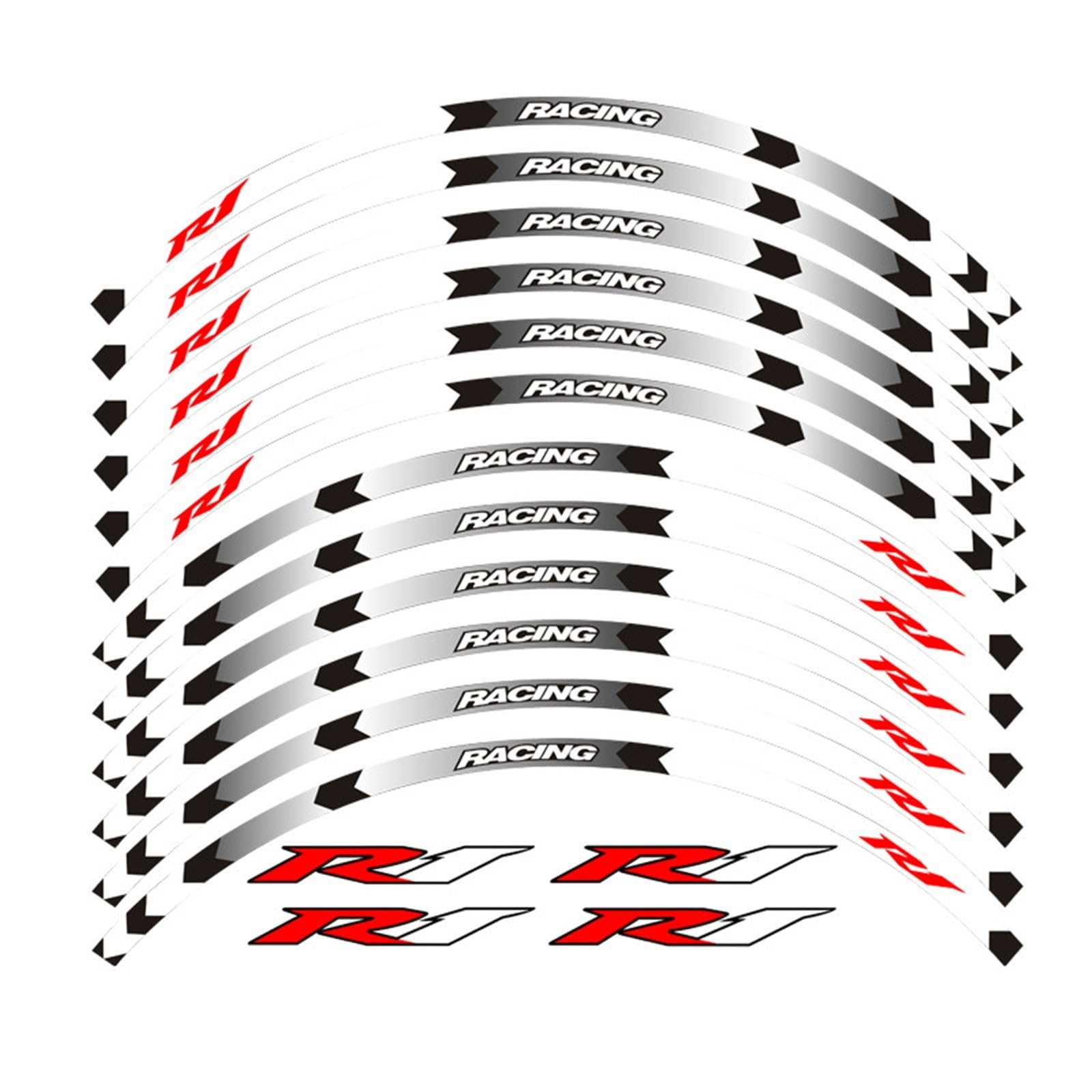 for Yamaha YZF R1 Motorcycle Reflective Decals Wheels Moto Rim Stickers Sticker