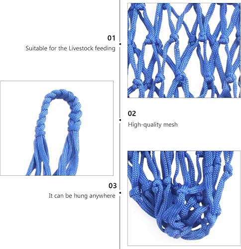 Miniatura 7 de POPETPOP Bolsa de alimentación de verduras, bolsa de alimentación para caballos, suministros para caballos, bolsas para caballos Red de pacas