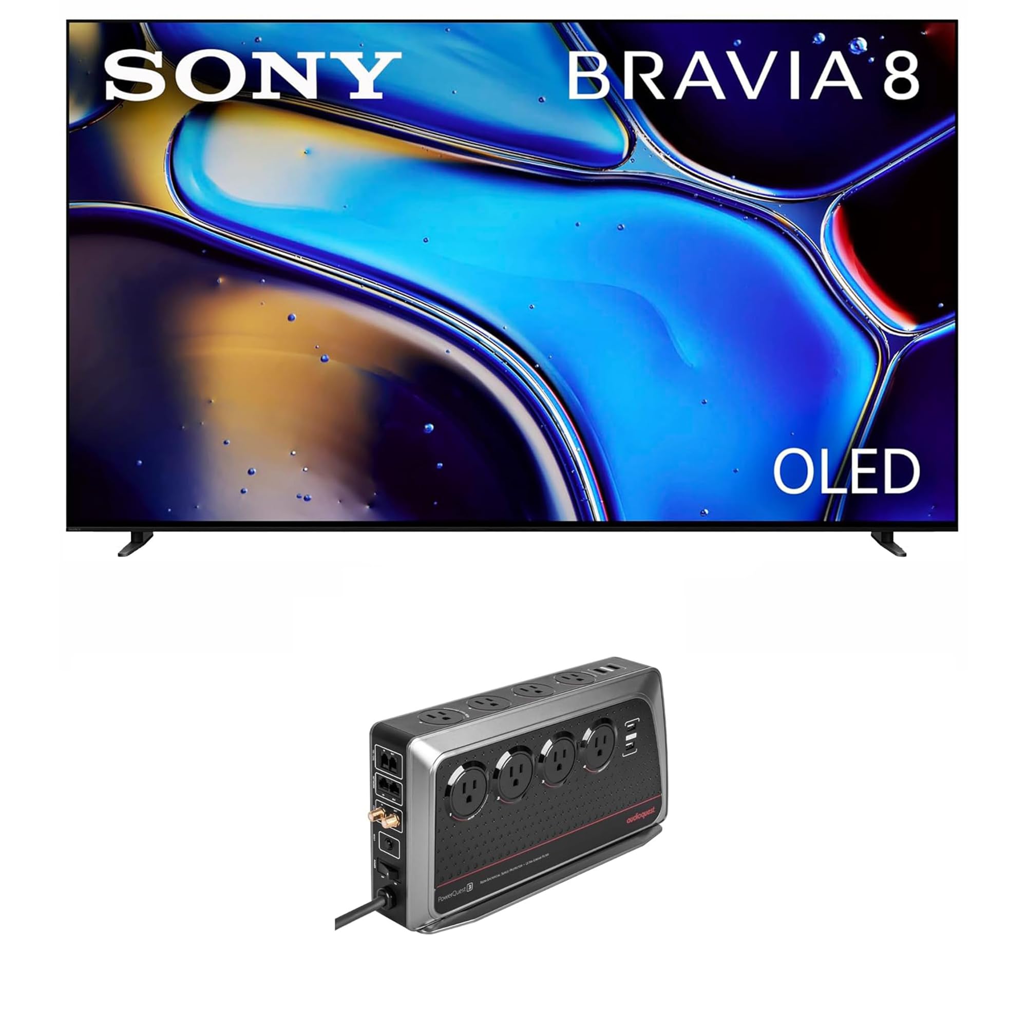 Sony K55XR80 55 Inch IMAX Enhanced Bravia OLED 4K HDR Google TV with an AudioQuest PowerQuest3 Power Filter