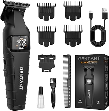 Professional Hair Trimmer for Men, Cordless Zero Gapped T-Blade Beard Trimmer & Edgers Clippers for Men, Electric Shaver Kit with LCD, Rechargeable Mens Hair Clippers for Barbers, Gifts for Men