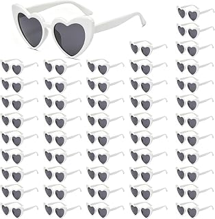 50/100 Pack Heart Shaped Cat Eye Sunglasses Bulk for Women Heart Sunglasses for Bachelorette Party