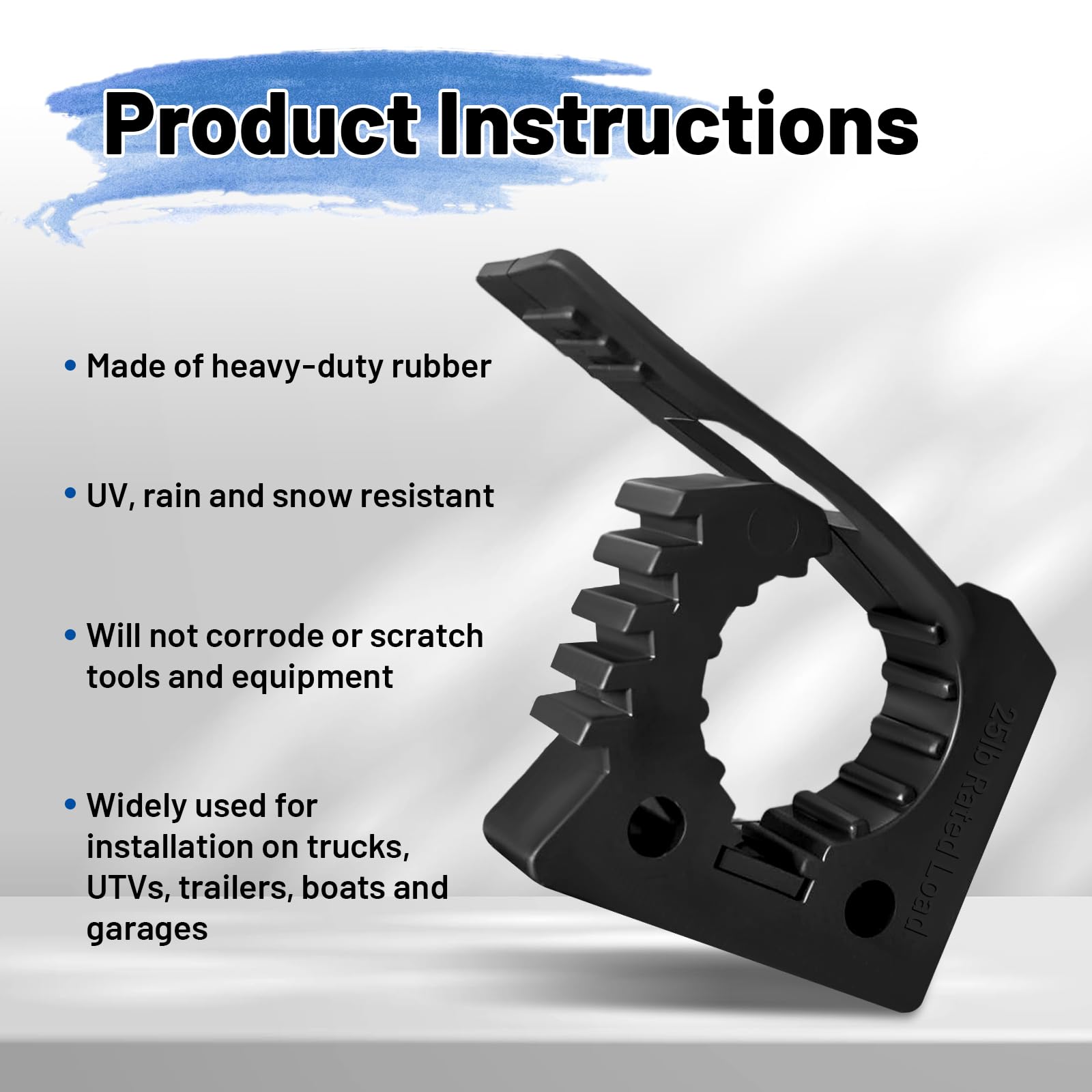 ROBLOCK 4 soportes de montaje de abrazadera de goma de liberación rápida, compatibles con asas de herramientas de 1.25 a 1.75 pulgadas de diámetro para el hogar, barco, garaje, ATV, RV y todoterreno