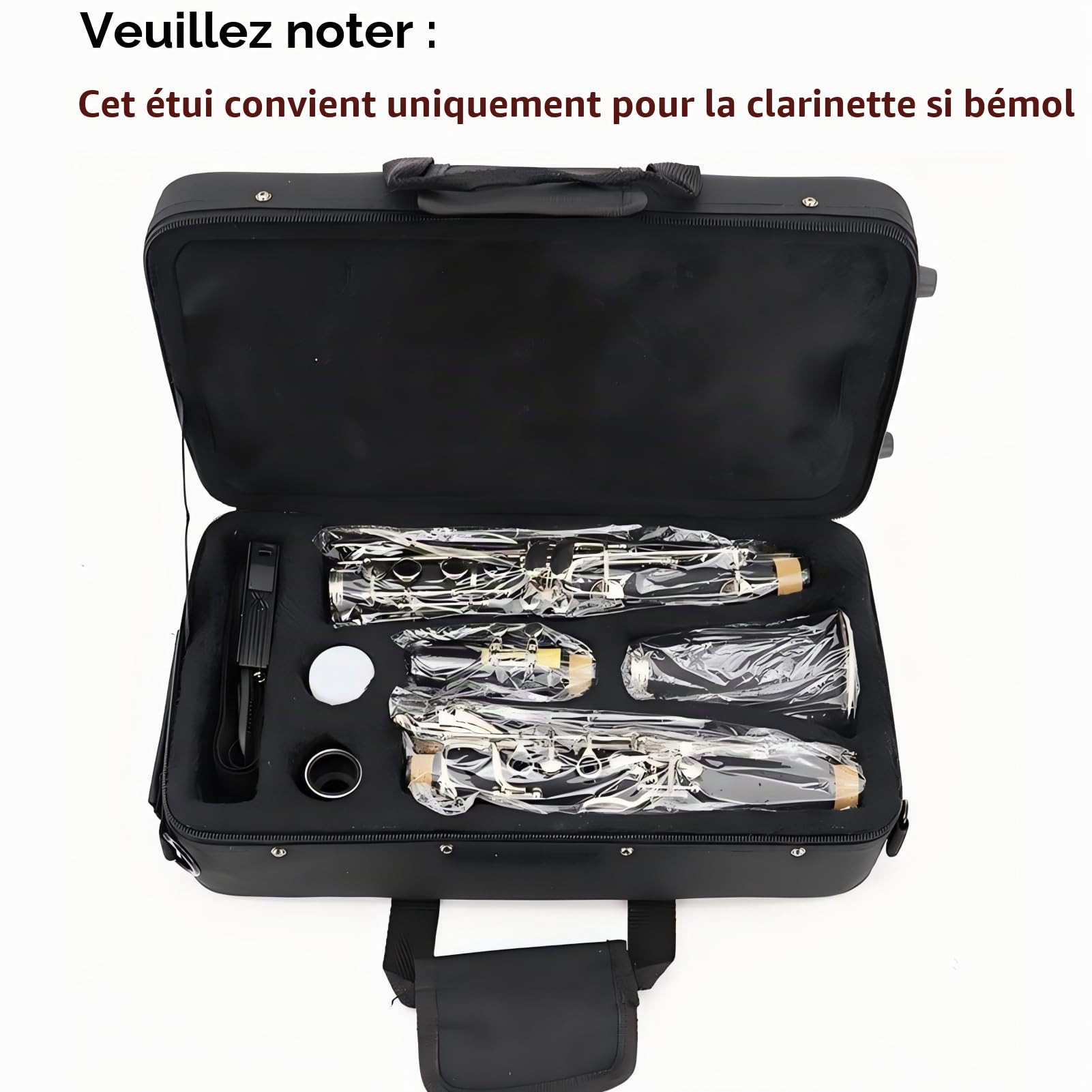 Étui Pour Clarinette Tissu Oxford Sac De Sotrage Pour Clarinette Sac Pour Clarinette Résistant à L'eau Étui De Transport Pour Clarinette Avec Sangle Pour Concert De Clarinette
