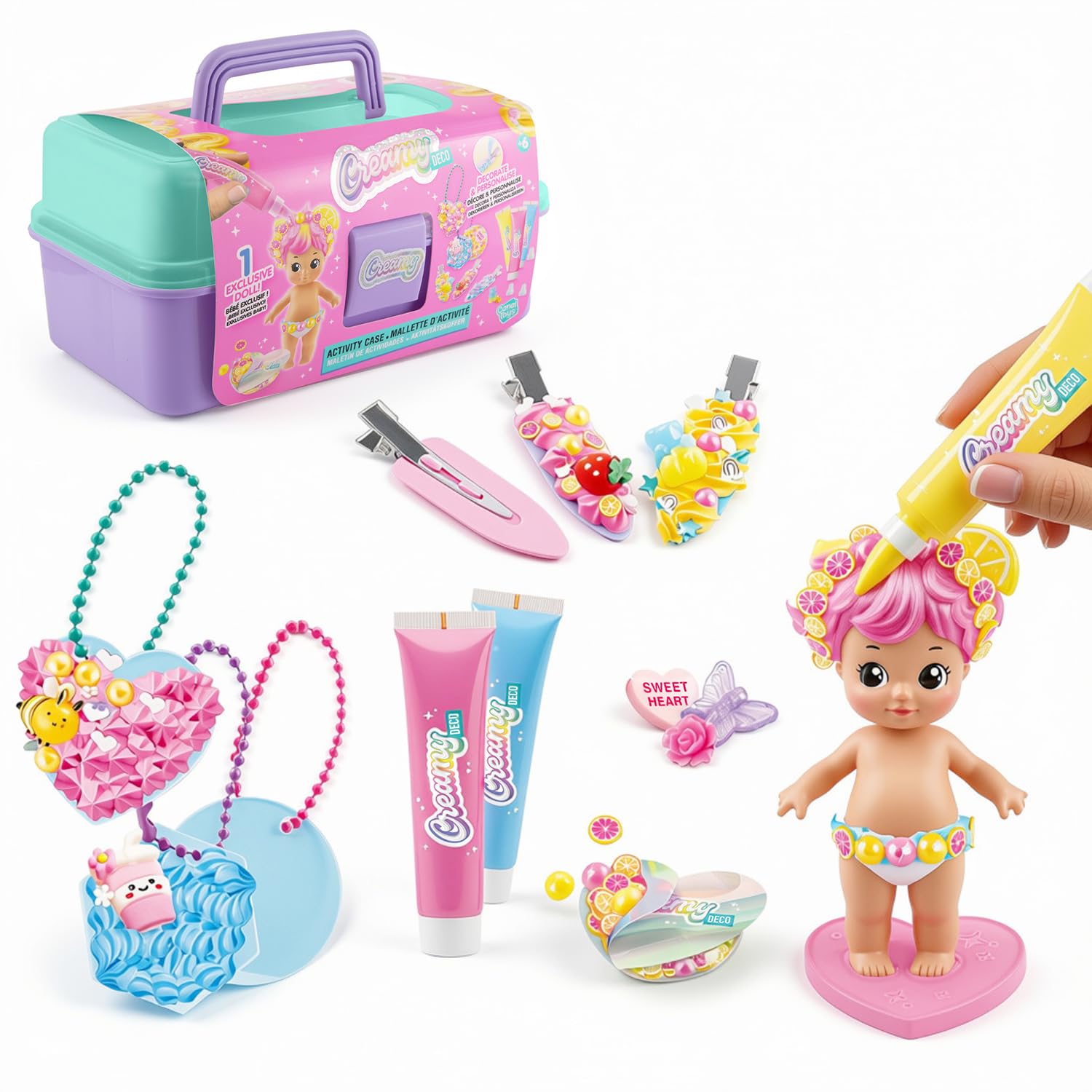 Creamy Deco Activity Case – DIY Keychain & Hair Clip Decorating Craft Kit