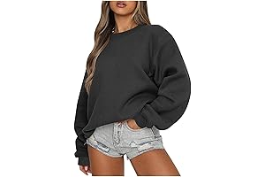 Oversized Long Sleeve Sweat Tops for Women: Fall Hoodies in Solid Colors