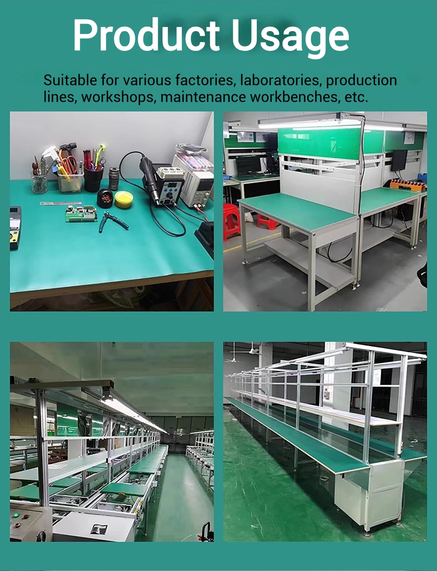 Alfombrilla de banco de trabajo, goma antiestática resistente al calor, almohadilla aislante antideslizante para uso en laboratorio y taller, almohadilla protectora de escritorio para estaciones de