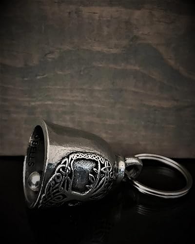 Miniatura 4 de Bravo Bells Campana de Yggdrasil del árbol de la vida celta – Accesorio de campana de motociclista o llavero para la buena suerte en la carretera –
