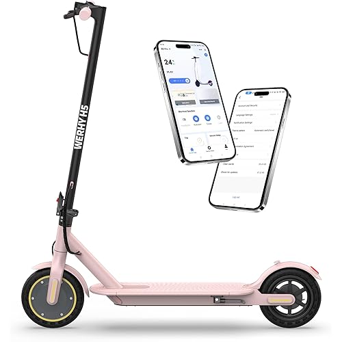 Electric Scooter, 350W/500W Powerful Motor, 19/22 MPH Max Speed, 15/21/28 Miles Range, with 8.5"/10" Solid Tires, Lightweight Foldable Kick Scooter with Dual Braking Systems, Smart APP, Cruise Control