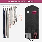 54" Sacs de vêtements pour le voyage, 2 Sac de robe de paquet pour le rangement de vêtements suspendus avec des poches et une fenêtre claire, 4" Sac de rangement pour manteau long, Veste, Chandail, Chemises, Combinaisons