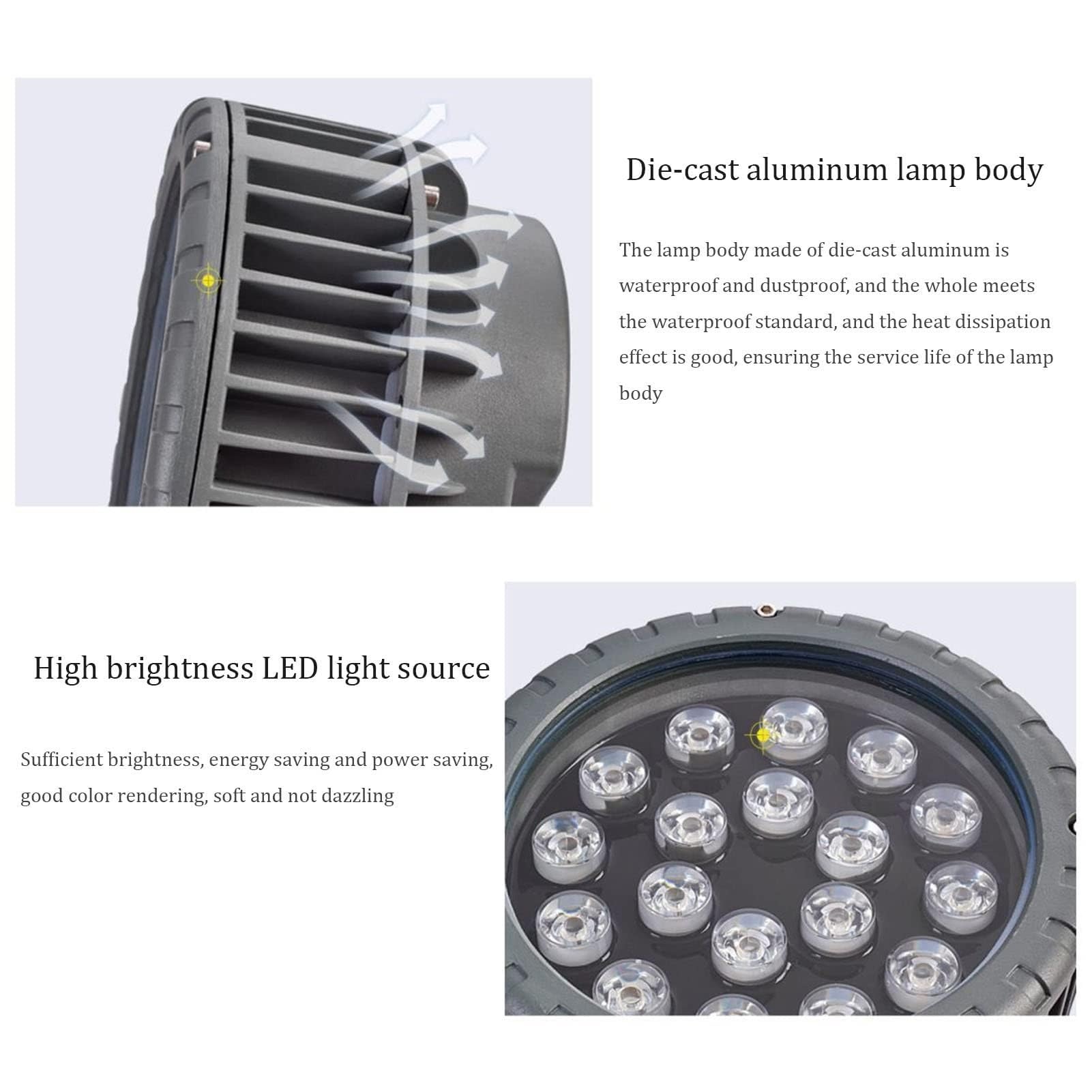 Focos Led Empotrables Exterior - Foco Led Jardín, Luz LED IP65 Impermeable Para Exteriores Nido De Pájaro, Reflector Colorido RGB, Iluminación De Árbol De Parque Verde Luz De Nido De Pájaro(White Ligh