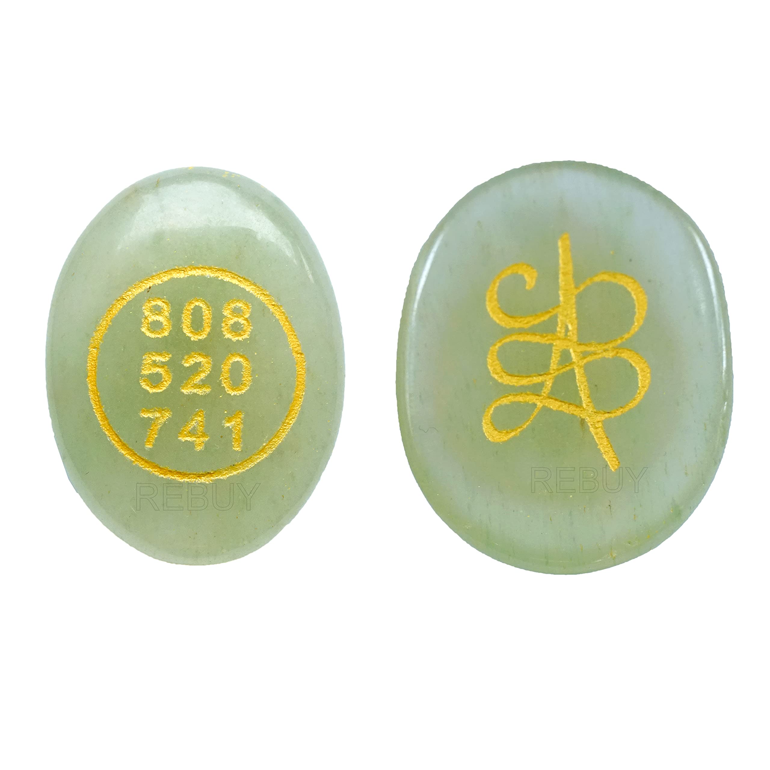 REBUYMoney Switch Word Zibu Symbol of Prosperity Natural Stone Green Aventurine Oval Shape Gemstone for Reiki Healing and Crystal Healing Stone