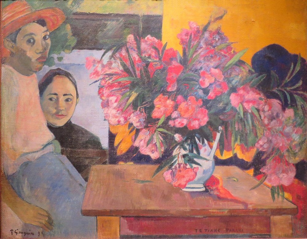 Cuadro de Paul Gauguin Bright Flowers marco negro mate tamaño mediano