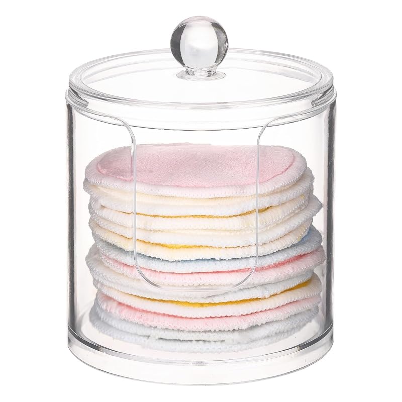 Tbestmax Organizador e Dispenser Transparente para Discos de Algodão