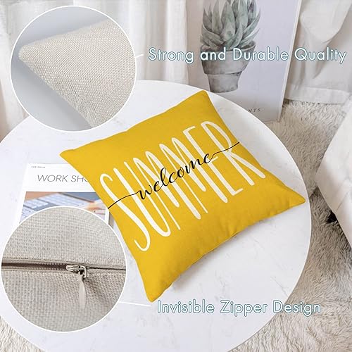 Miniatura 2 de Juego de 4 fundas de almohada de girasol de 20 x 20 pulgadas, fundas de almohada de primavera y verano, fundas de almohada cuadradas para sofá,