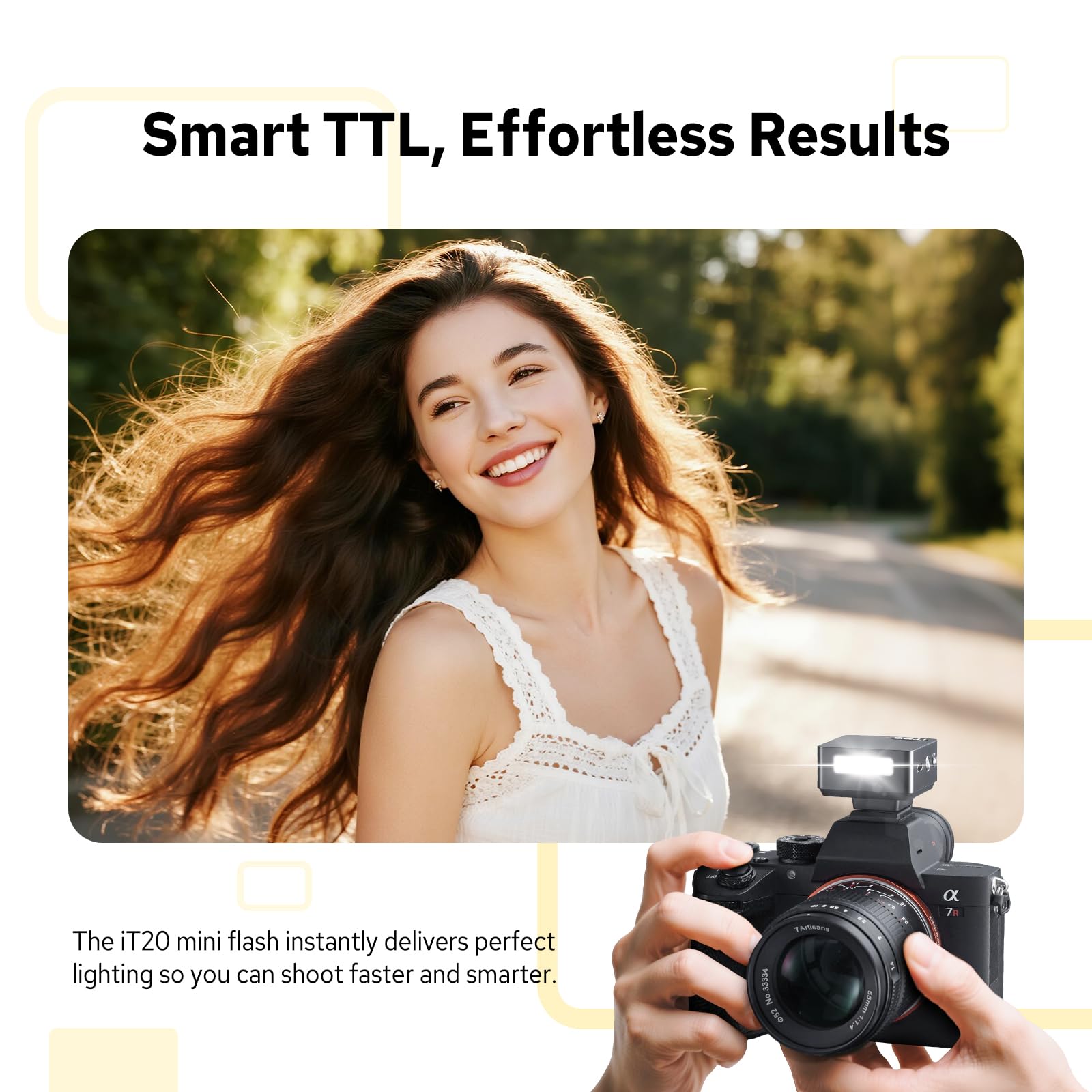 Godox iT20 S iT20S Flash Compatible para Sony, 700 Full Power Flashes, iT20 Mini TTL Camera Flash Strobe con Batería de Litio Built in Filtros de Color y Spreader Compatible con Cámara Sony