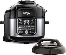 Ninja OS301 Foodi 10-in-1 Pressure Cooker and Air Fryer with Nesting Broil Rack, 6.5 Quart, Stainless Steel