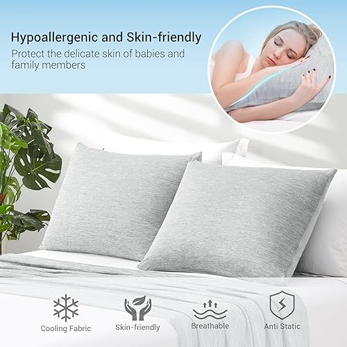 Miniatura 5 de Marchpower Fundas de almohada refrescantes para personas que duermen con calor, paquete de 2 fundas de almohada de enfriamiento de arco japonés con
