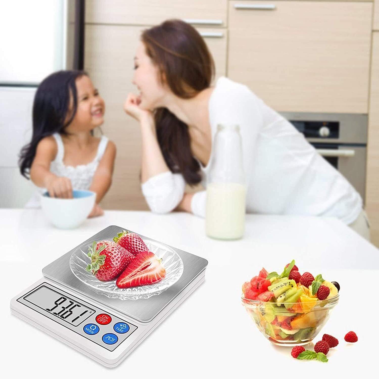 MRKU Báscula de Cocina Digital con Pantalla LCD, báscula para Alimentos, báscula electrónica, fácil de Limpiar, Utilizada para Pesar Frutas y Verduras