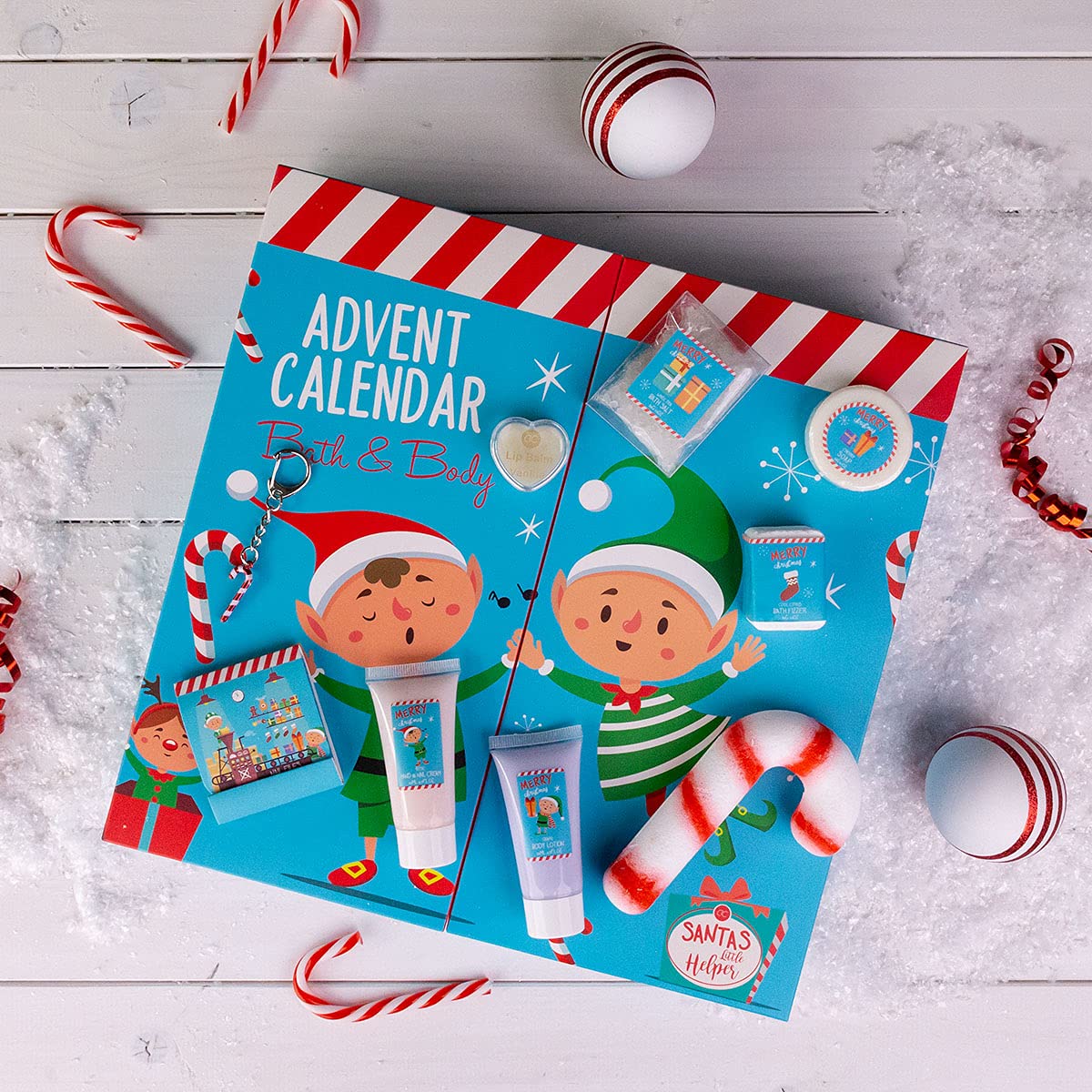 Accentra Kalendarz adwentowy z 24 produktami do pielęgnacji – kalendarz adwentowy Beauty z balsamem do ciała, kulkami kąpielowymi, żelem pod prysznic, szamponem, kremem do rąk i wielu innych –