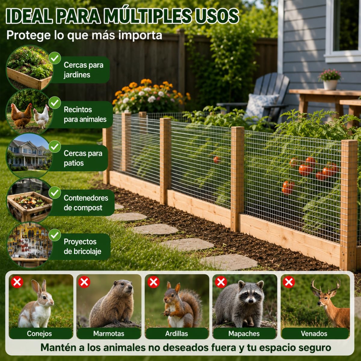 Malla Anti Roedores para Plantas, Huerto y Jardín 100 cm x 3 m
