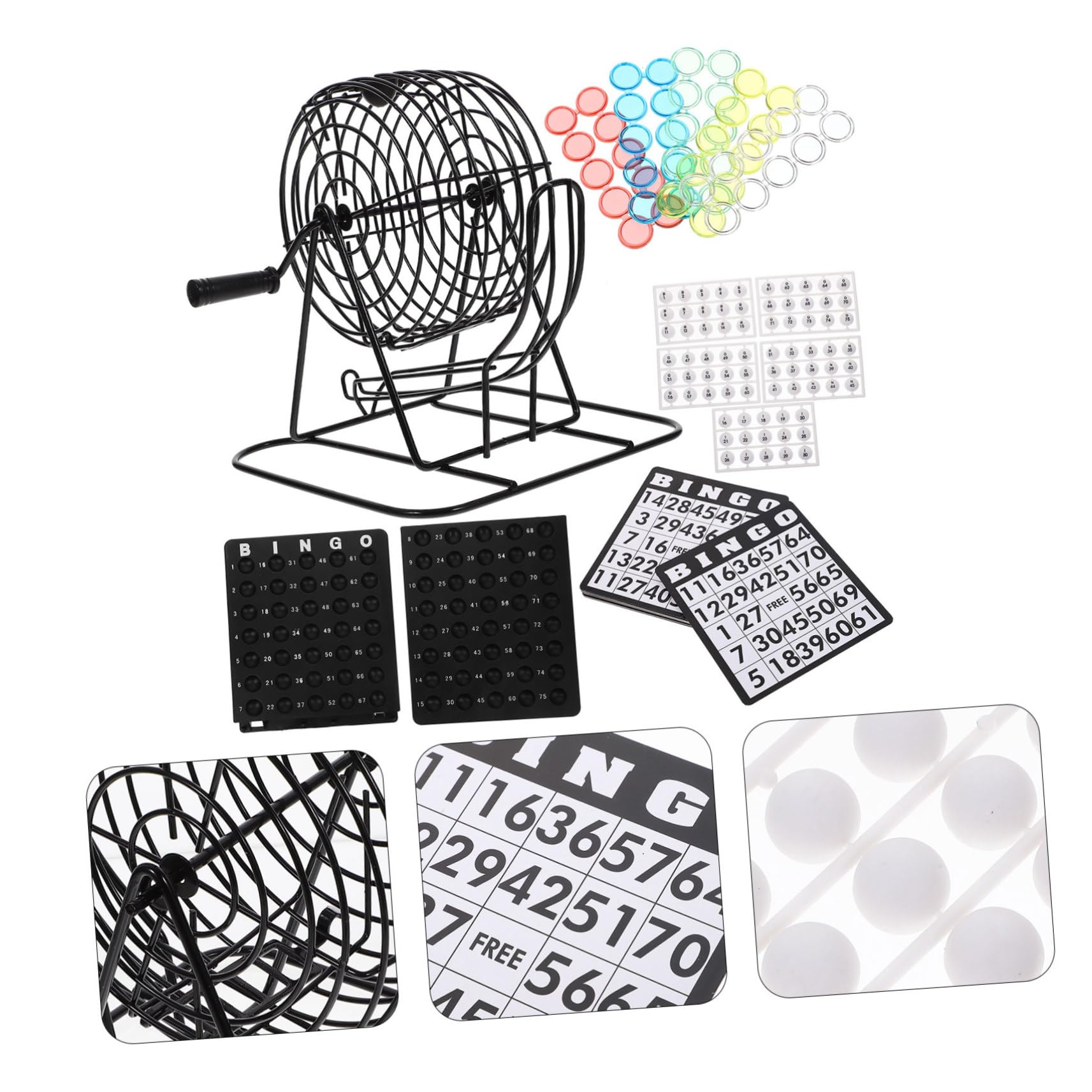 Macchina Bingo da Tavolo Nera in Ferro, Gioco Interattivo | Set 1 Pezzo, per Riunioni in Famiglia e Casa, Superficie Liscia e Struttura Rigida