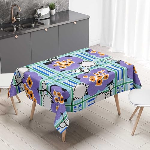 Miniatura 1 de Mantel rústico con diseño de flores estéticas para mesa de 4 sillas, para decoración del hogar, cocina, 54 x 54 pulgadas