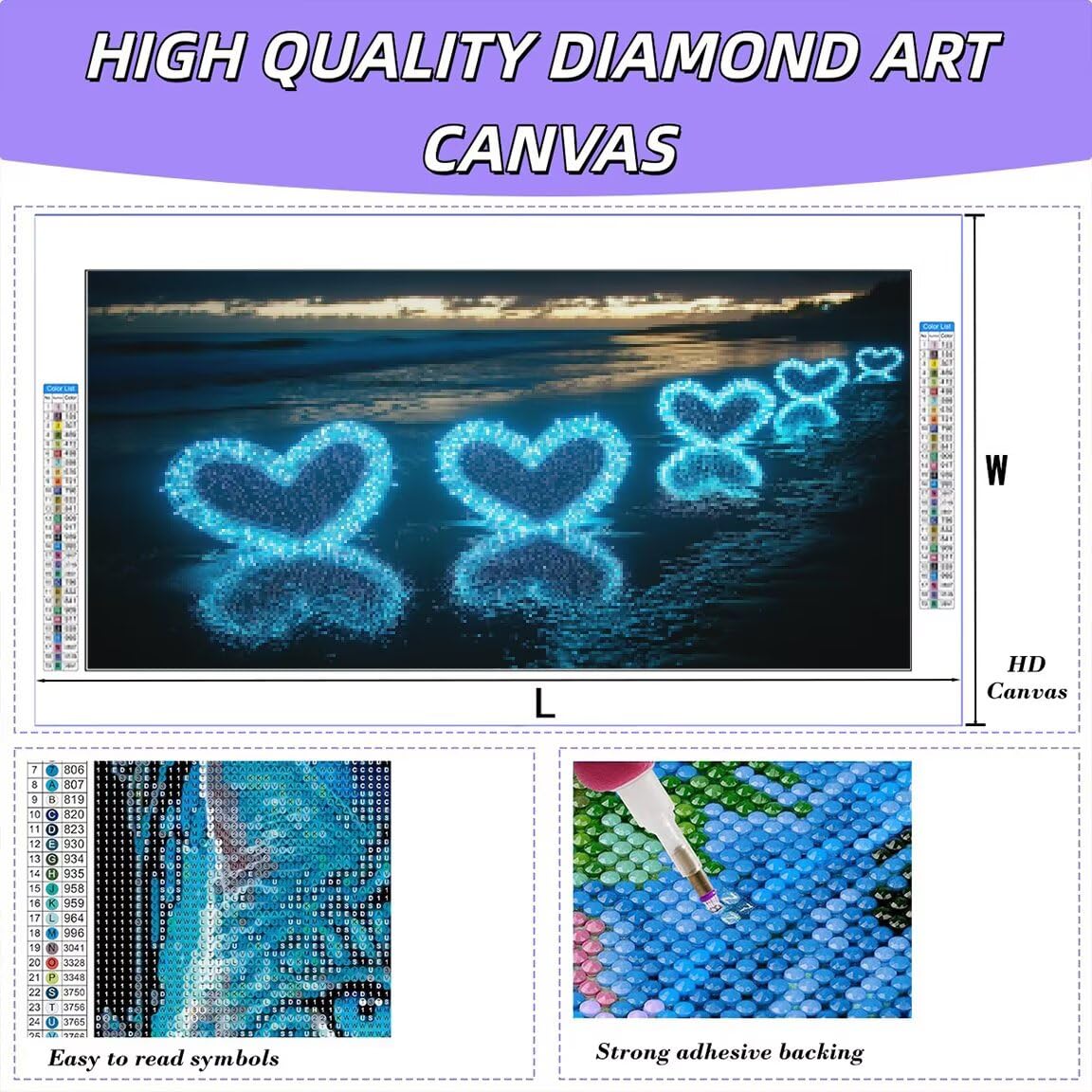Diamond Painting Groß XXL 200x100cm, Diamond Painting Strand Bilder -0305