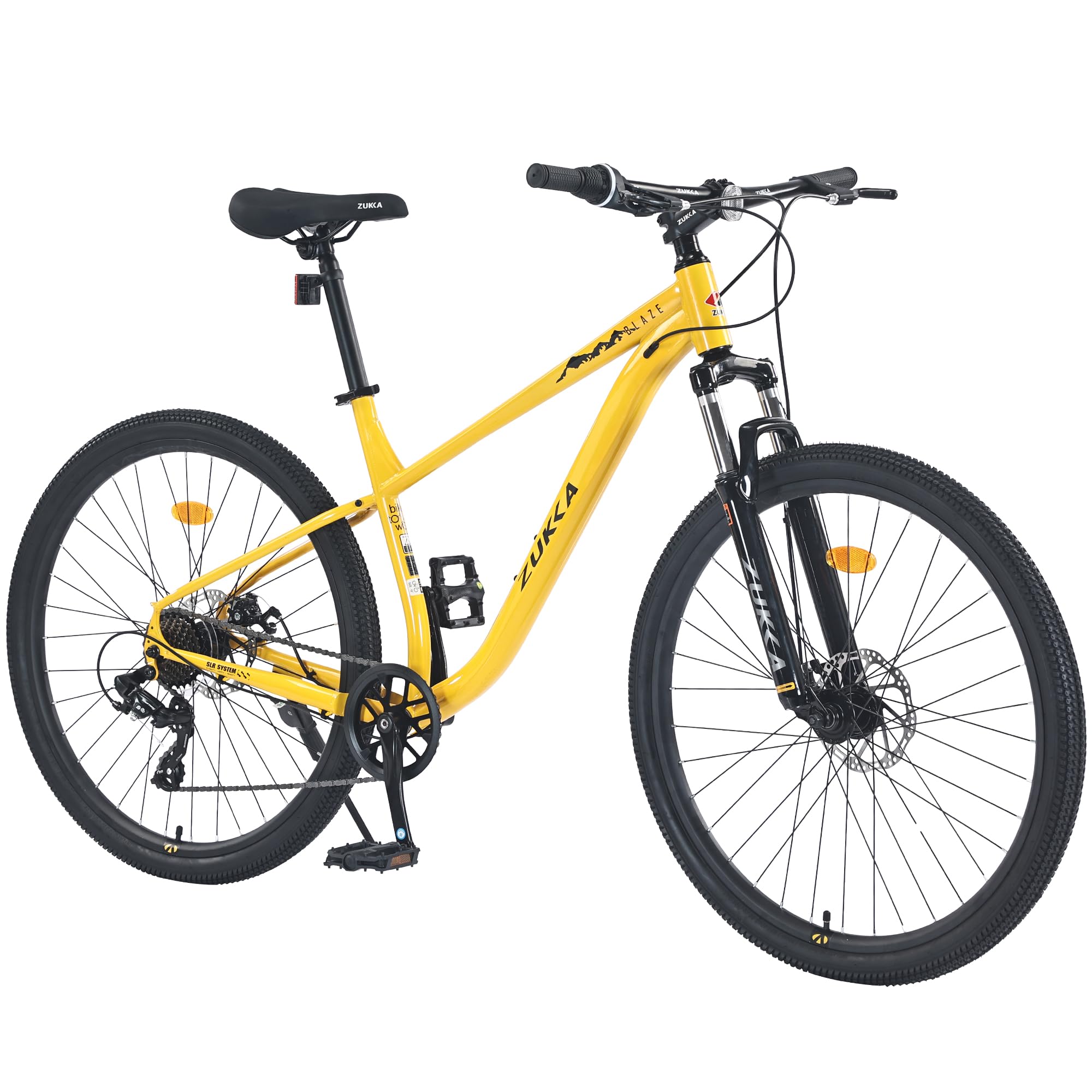 GRELiving Mountain Bike 27.5 Inch Men & Women Mountain Bike 8 Speed Adult Bikes,Double Disc Brake,Suspension Fork,High Carbon Steel Frame Bicycles Go to School/Work