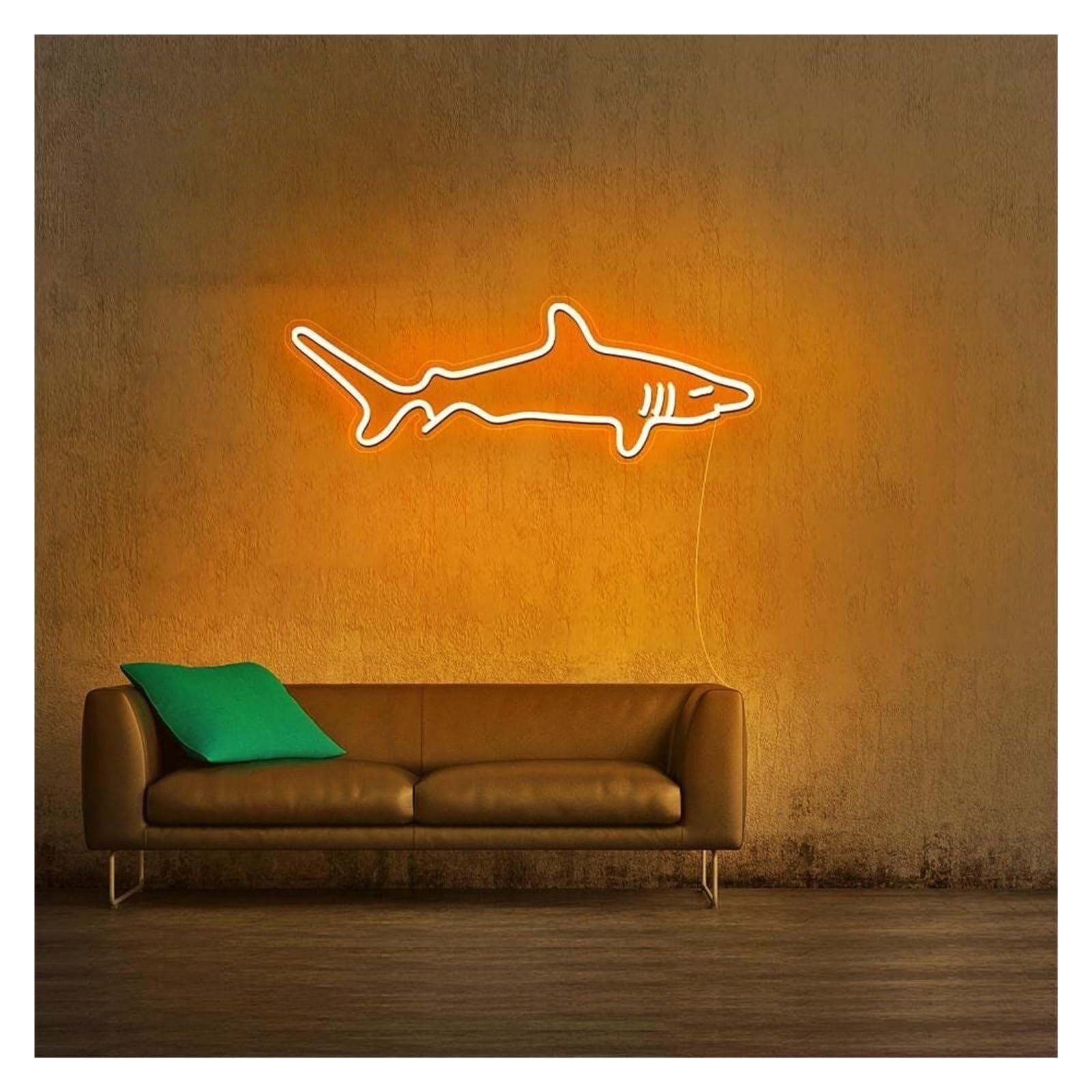 SHOUXI Sign Lamp Shark Neon Sign, Suitable for Home Living Room Decor with Brightness Adjustable 48cm