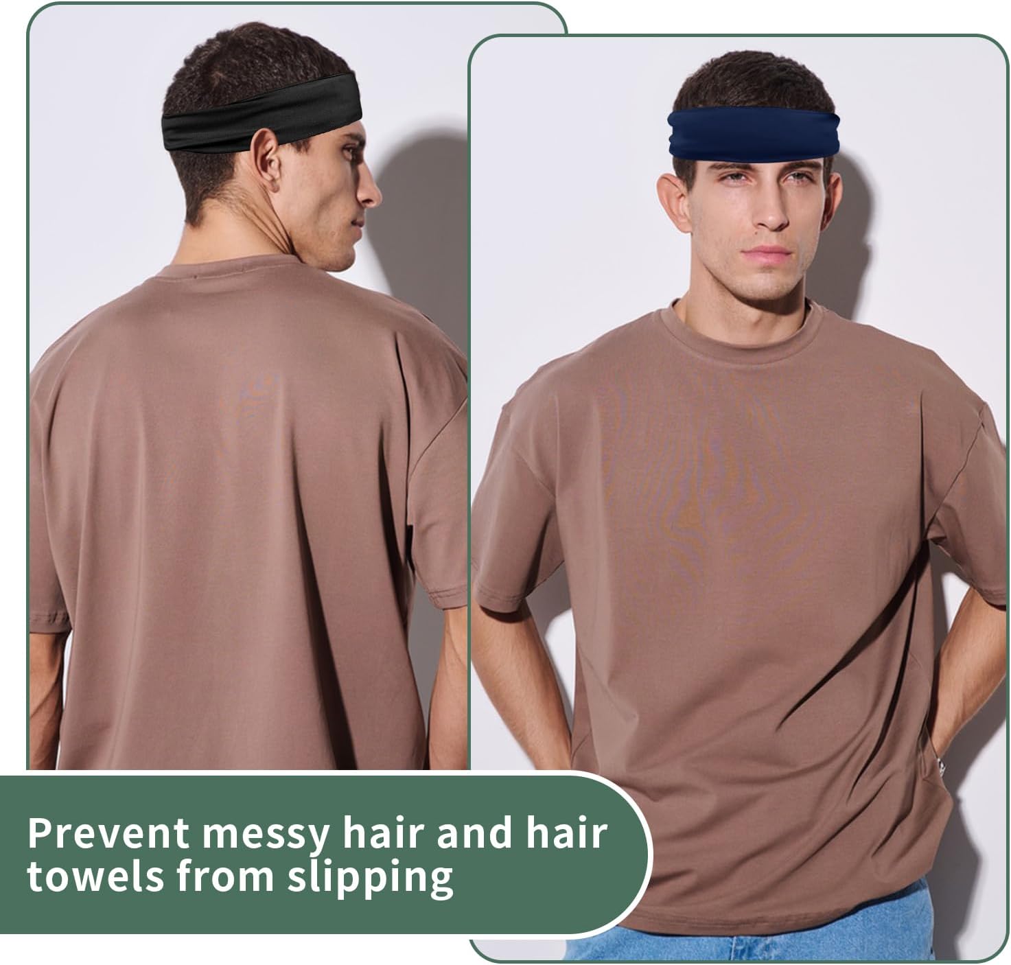 6 Pack Mens Running Headband, Sweatband Sports Headband for Running,Cycling,Football,Yoga,Fitness Workout Stretchy Unisex Hairband, 6 Colors - Image 2