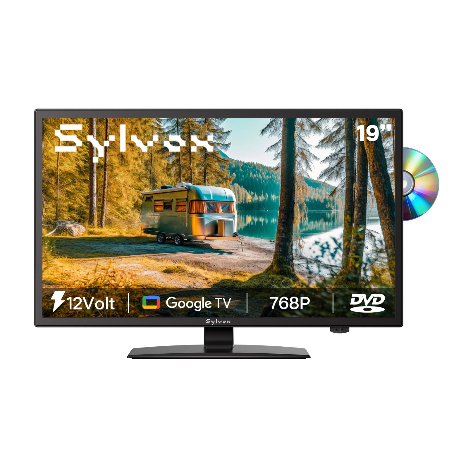 SYLVOX 19 inch Smart RV TV with Built-in DVD Player