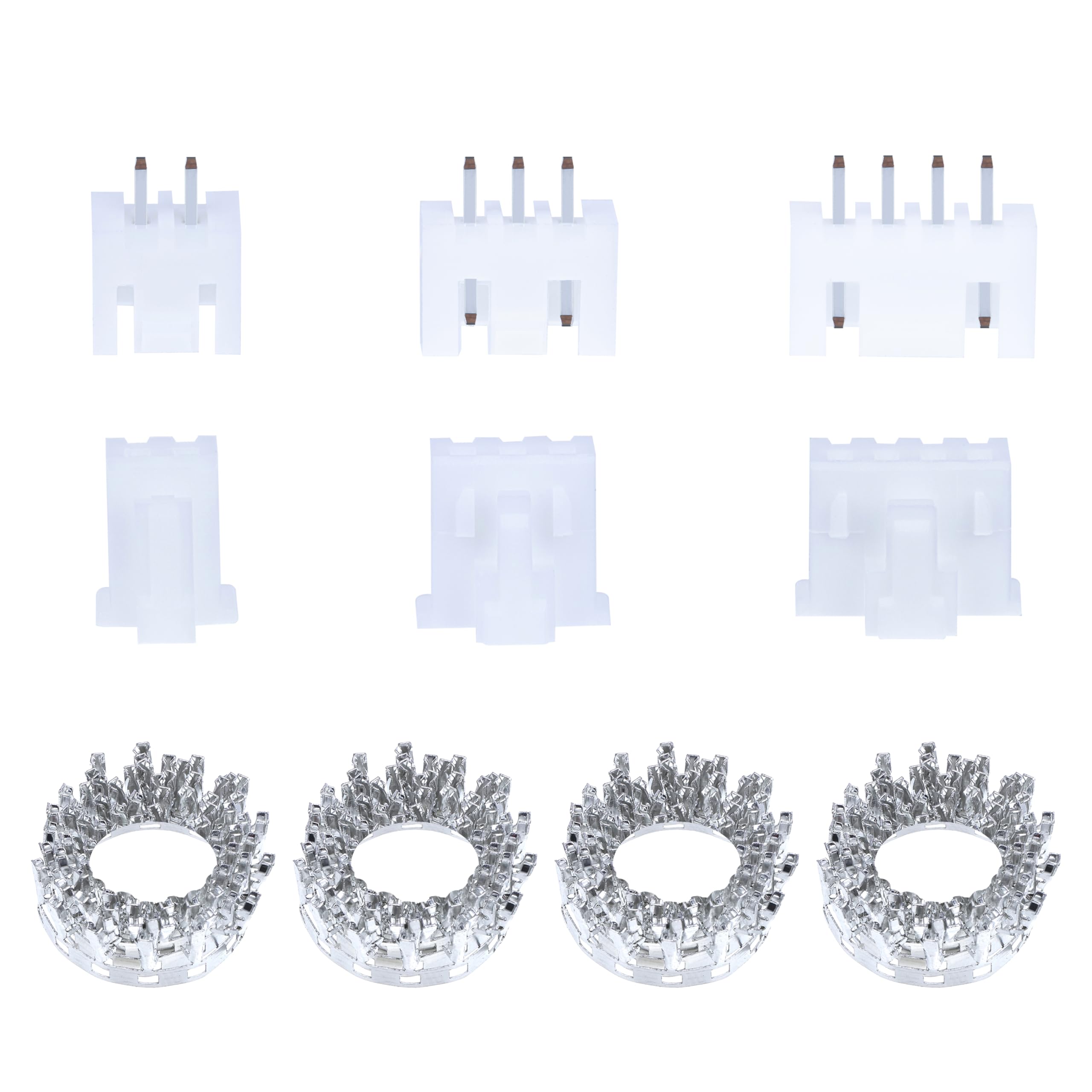 JST XHB 2.54 mm Pitch 2-Pin/3-Pin/4-Pin Electronic Connector IC Male Plugs, Female Sockets Housing and T-Shaped Crimp Terminal Kit. 90 Sets/450 Pieces Wire-to-Board Adapter Cable Assembly.