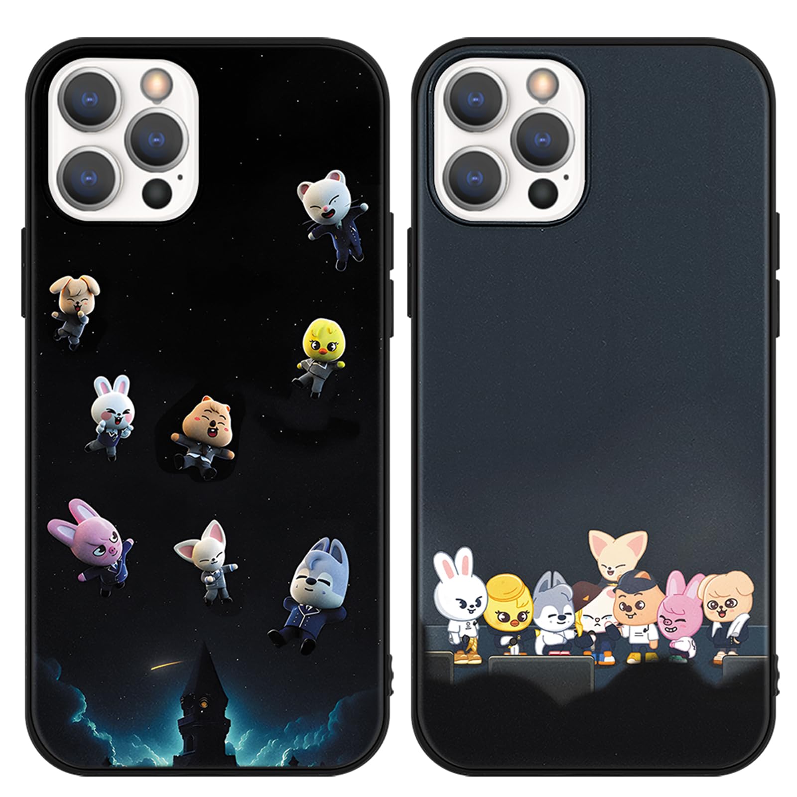 Nurkorki 2 Piezas Negro Funda Para IPhone 12/12 Pro 6,1",KPOP Stray Kids Boys