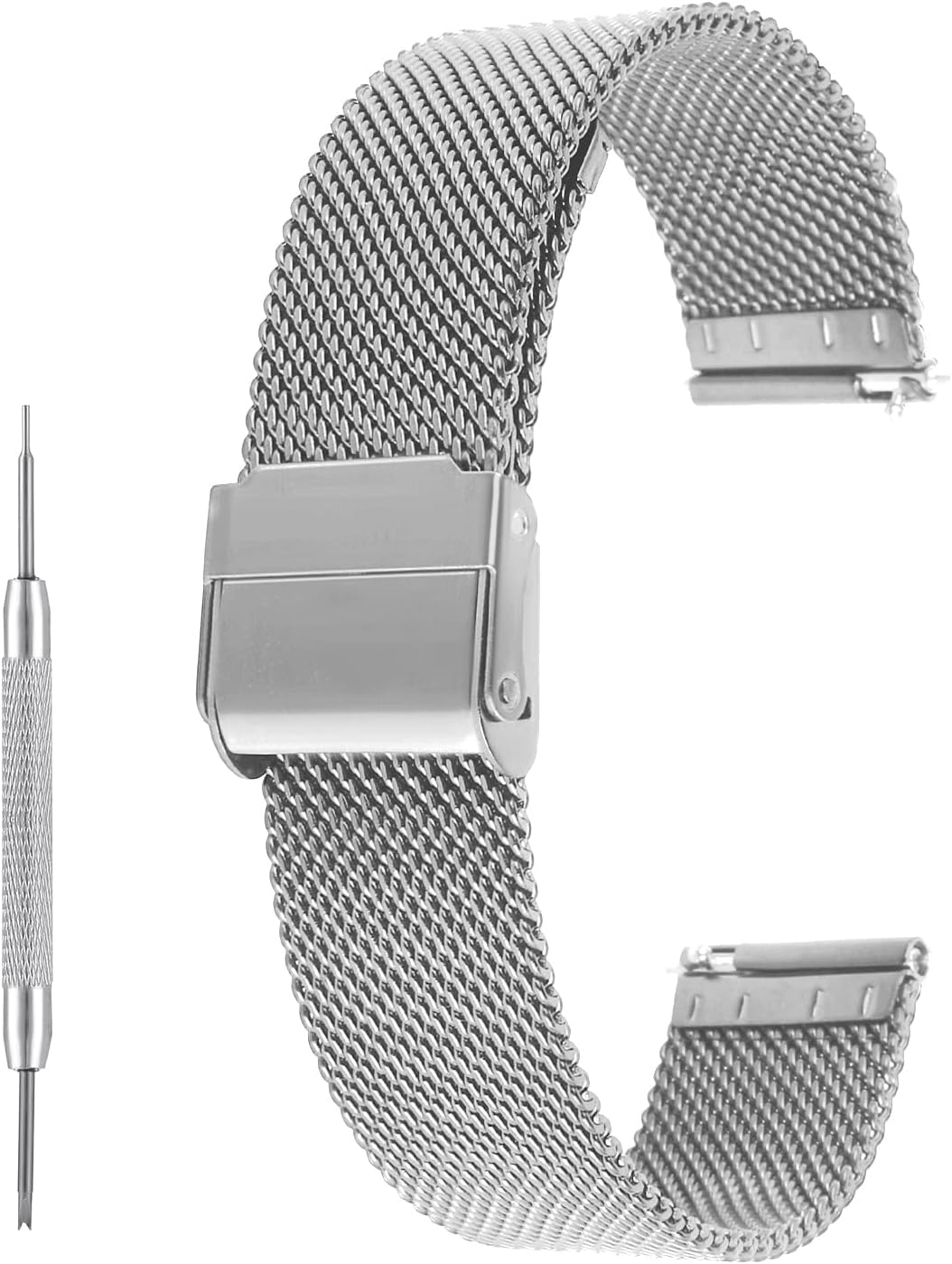 Cobee Milanese Mesh Watch Bands, Quick Release Replacement Watch Straps Adjustable Stainless Steel Watchbands for Men Women Universal Metal Mesh Straps