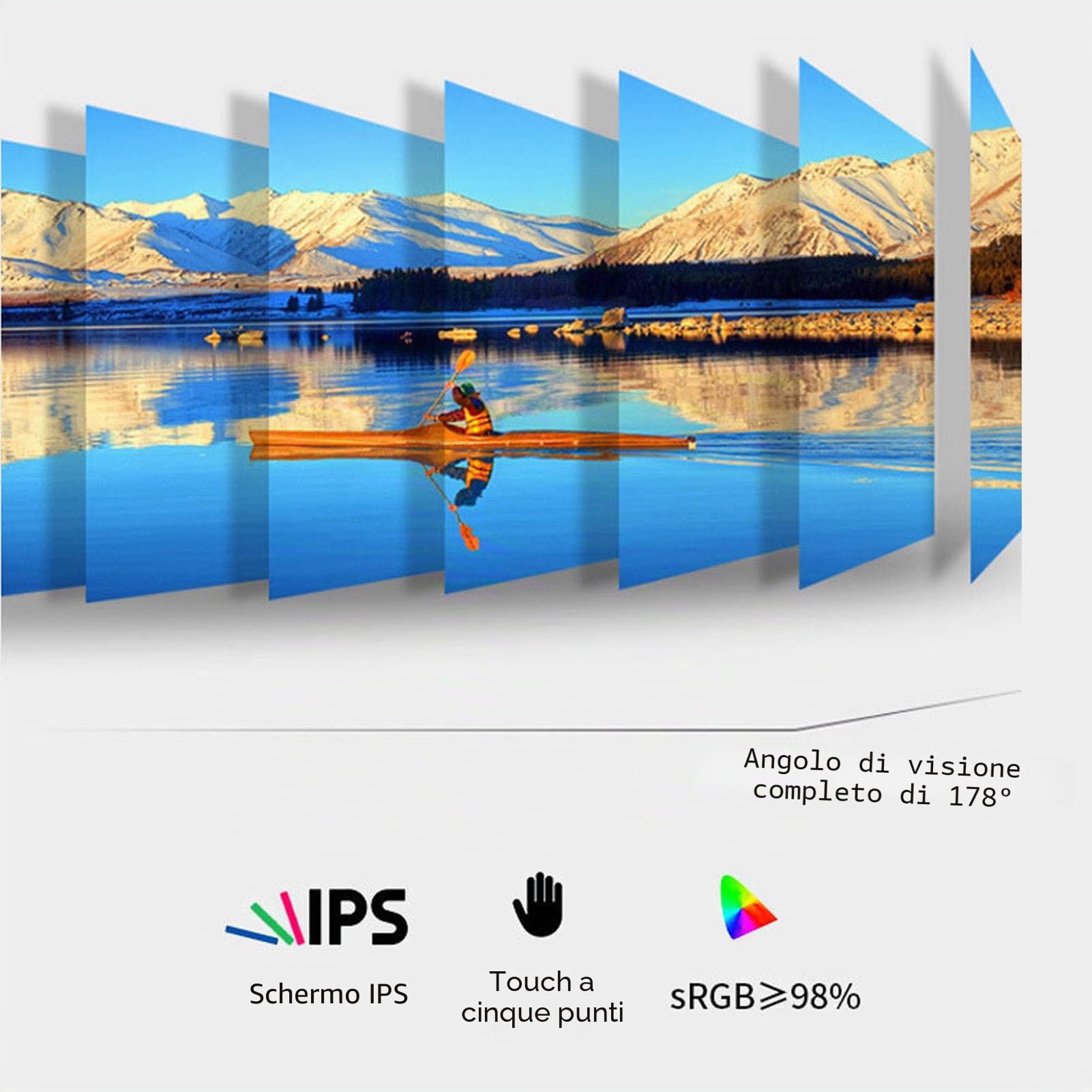 Elprico Schermo IPS da 10 Pollici Mini Monitor con Angolo di Visualizzazione a 178 °, Multimedia HD per DVR da Gioco, Lavoro per Uffici dello Schermo a Specchio, Altoparlanti Integrati,