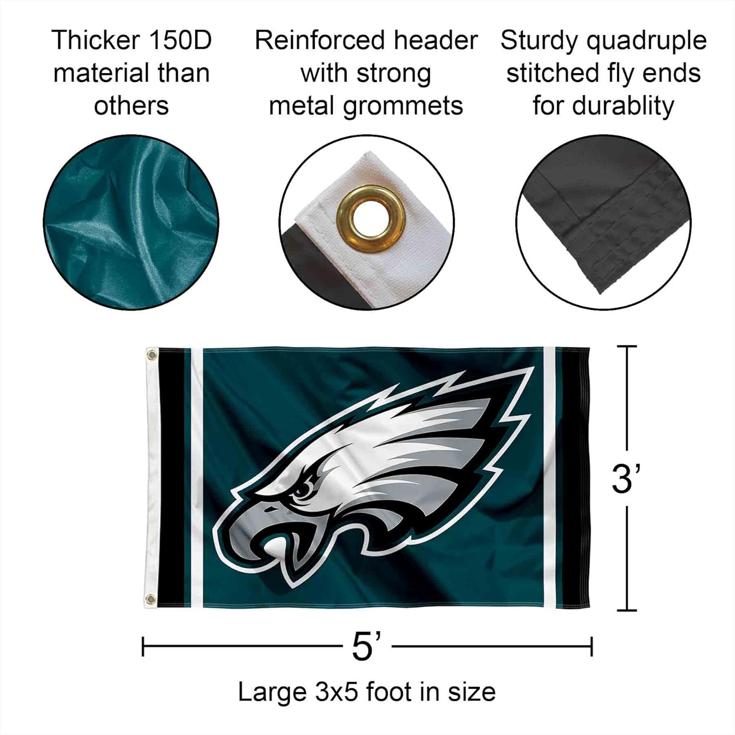 Philadelphia Eagles Logo Banner and Tapestry Wall Tack Pads - Image 3