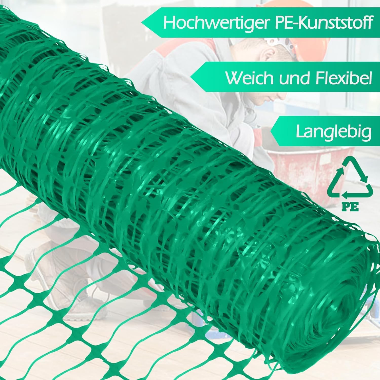 FIVMEN Rollo de Malla de Seguridad de Plástico 1x30 m Valla de Barrera Valla de Protectora Red de Advertencia Red de Seguridad para Perros Aves de Corral, Verde