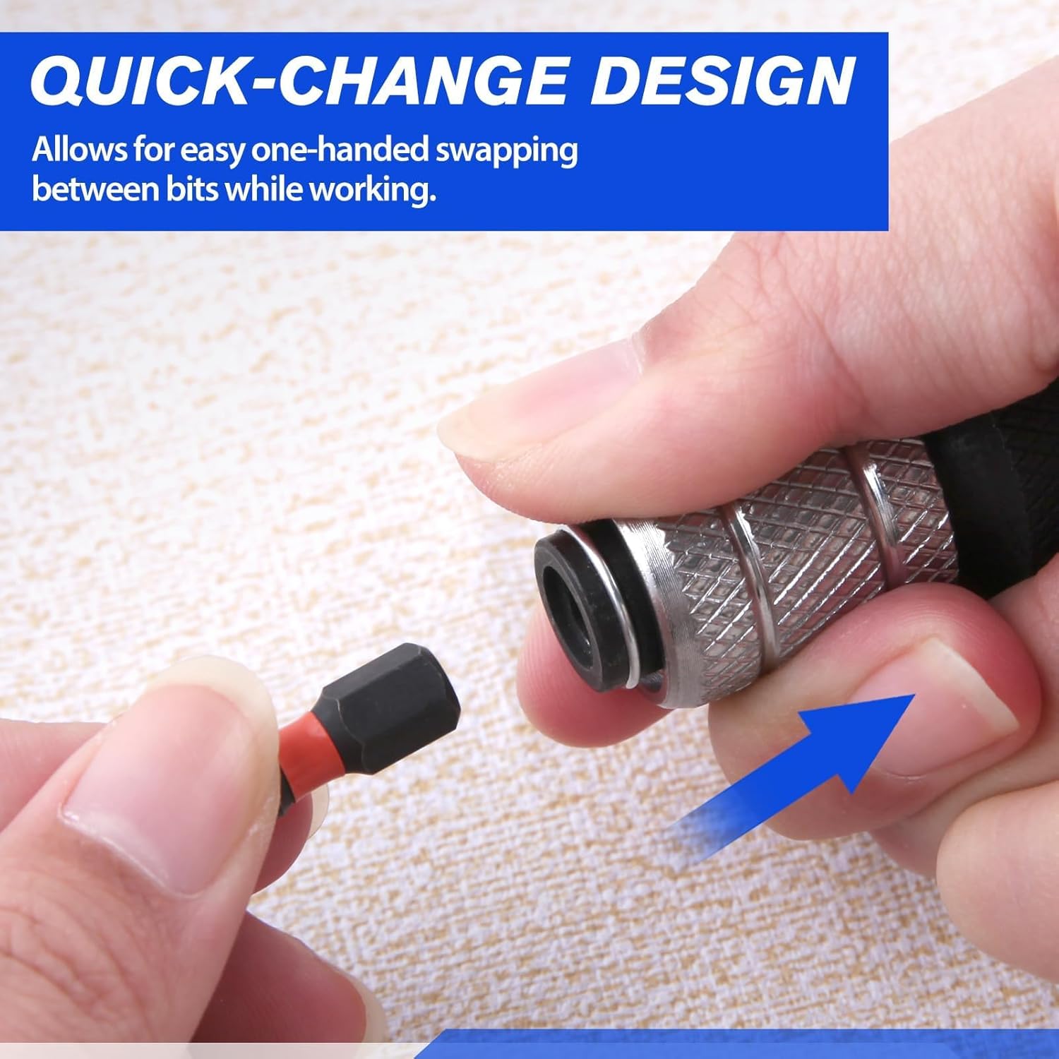 SPEEDWOX 2PCS 1/2-Inch Square Drive to 1/4-Inch Hex Shank Converter Quick Release Impact Bit Holders Impact Wrench Adapters Quick-Change Chuck Quick Change Adapter for Impact and Ratchet Wrenches