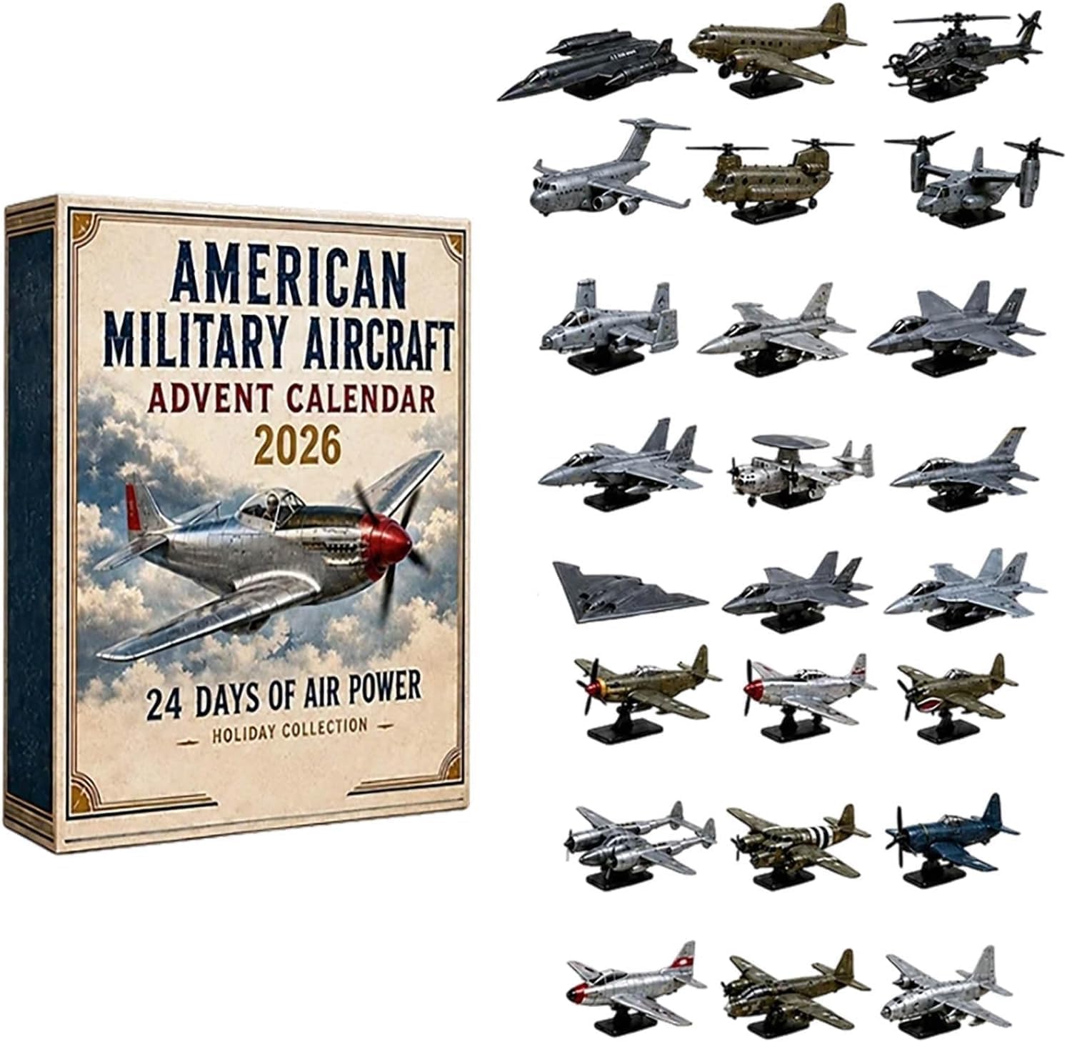 2D Aircraft Advent Calendar 2026, 24 Days Christmas Countdown，B