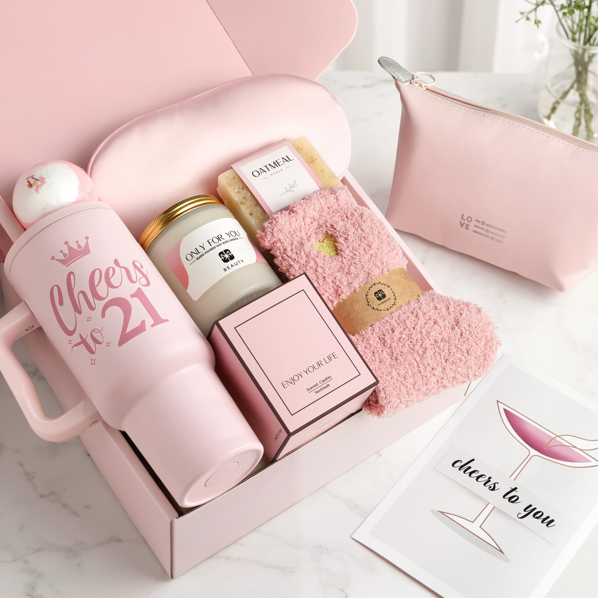 21st Birthday Gifts for Women - Gifts for 21 Year Old Female - 8 Pieces Best 21st Birthday Party Gift Ideas for Daughter,Niece,Granddaughter