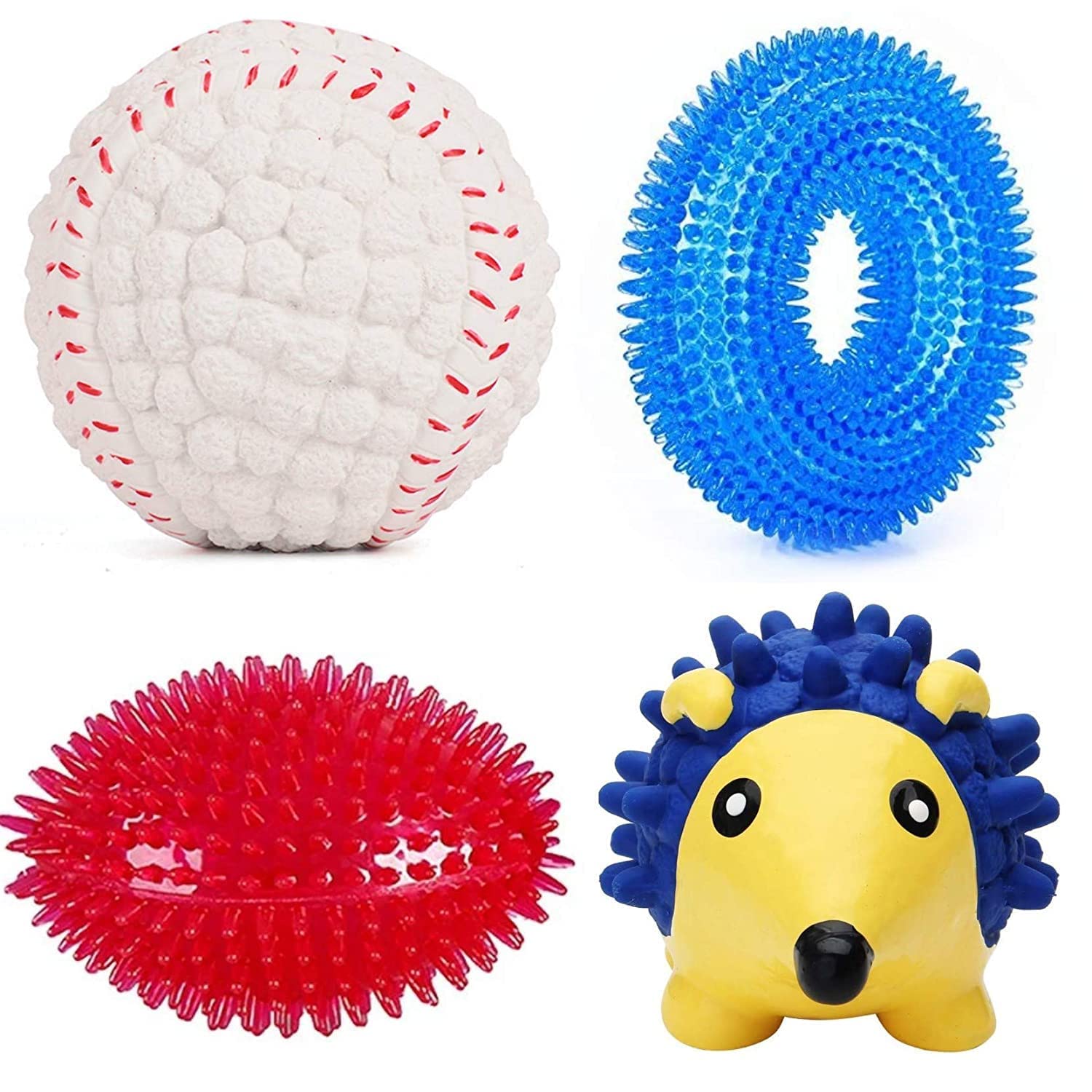 DOG TRUST Squeaky Toys Combo of 4 Dog Toys Puppy Toys Spike Rim | Spike Rugby | Latex Baseball | Latex Hedgehog (Combo of 4) (B0BTPKK3KG) Amazon Price History, Amazon Price Tracker