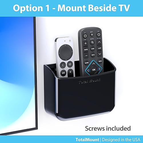 Miniatura 3 de TotalMount Universal Remote Control Holder – Attaches to Wall or Back of TV – Compatible with All TV Remotes (Premium Black, Large)