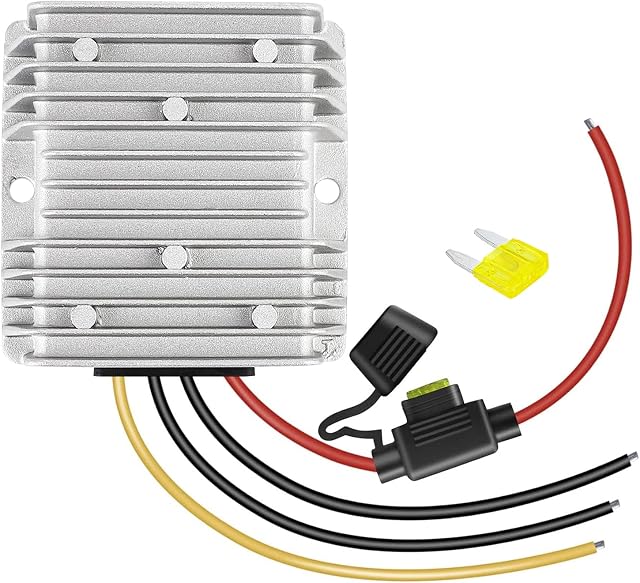 HOMELYLIFE 20A 240W DC 36V/48V to 12V Voltage Converter with Fuse Step Down Regulator Buck Reducer Power Converter Waterproof Transformer for Golf Cart